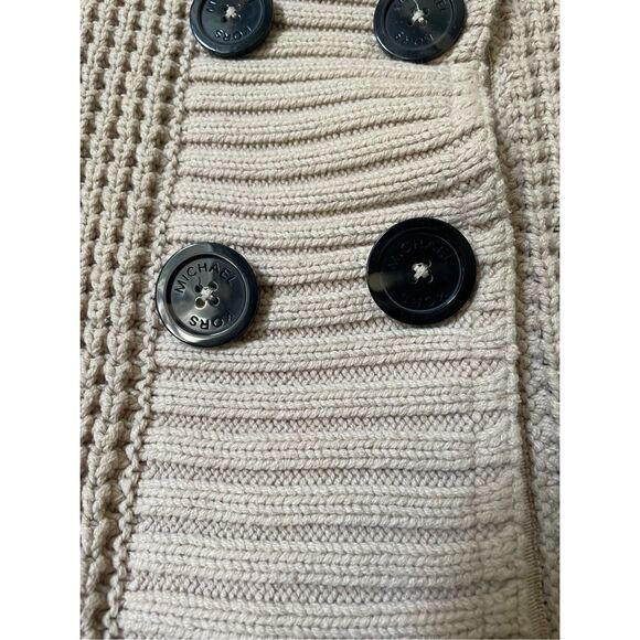 Michael by Michael Kors Womens Medium Sleeveless Button Up Sweater Vest Tan - Picture 4 of 6